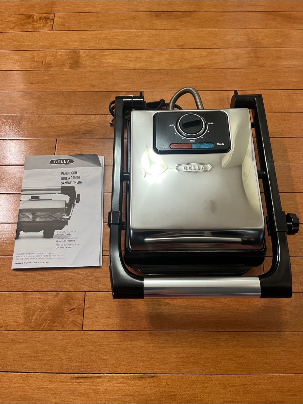 Bella Stainless Steel Sandwich Press - Silver & Black